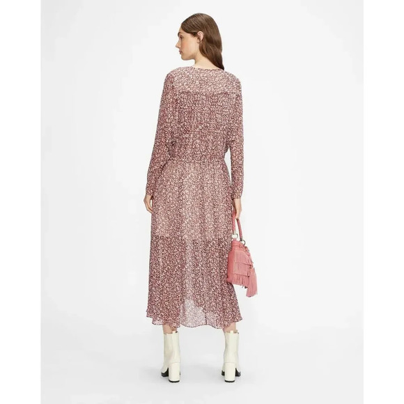 NWT Ted Baker Vallyy Draped Midi With Batwing Sleeve Dress Ted 2 / US 6 #1K411 - Picture 3 of 13